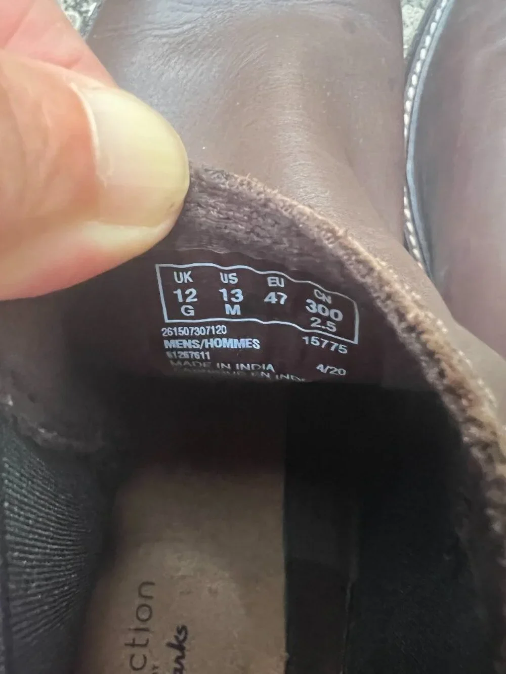 clarks boots men Brown Leather Chelsea 13M Slip On preppy Classic Minimalist